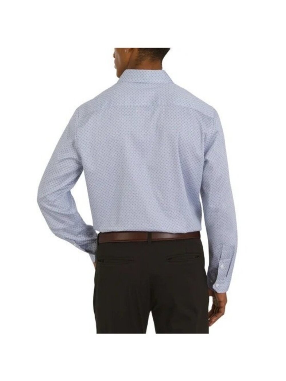 DKNY Men's L Regular Fit Stretch Woven Button-Up Shirt Light Blue/White e1441 - Picture 2 of 9